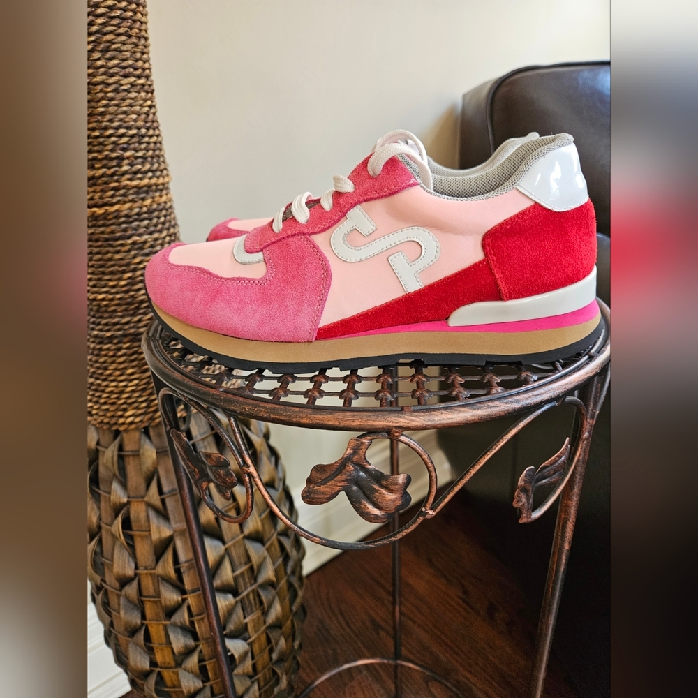 OPP France (Never Worn) Stylish Pink and Red Sneakers